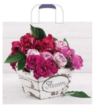 Сумочка пакет п/э петлевидная ручка 380*340мм Пинк Арт-54560