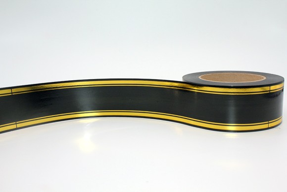 Лента Золот полоса 5см*50ярд Черная РОССИЯ