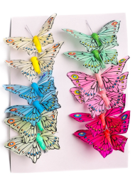 Бабочка на прищепке 80мм Aрт-1030 (1уп/12шт) Цена за штуку