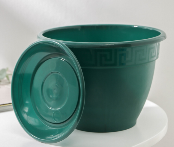 Горшок Антик 4,9лит D-25см Малахит с поддоном