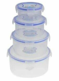 Набор пластиковых Контейнеров Круглых с зажимами 4шт Арт-2872