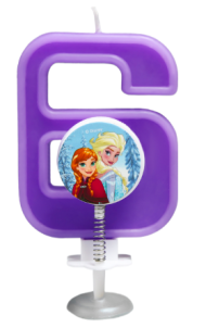 Свеча Цифра 6 Холодное сердце с пружиной 2663478