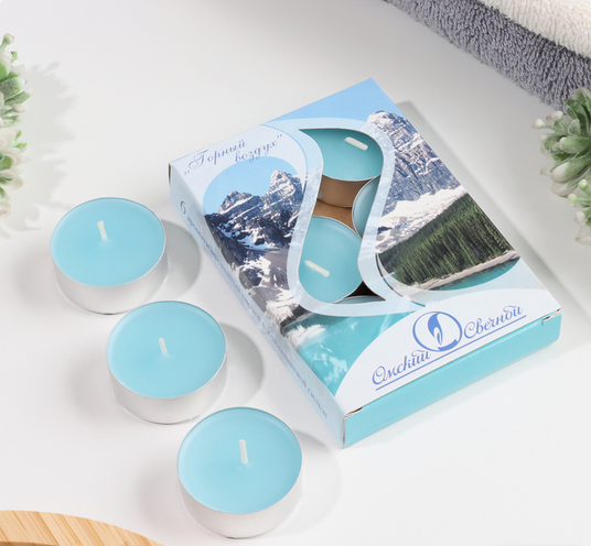 Свеча гильза Ароматизир Горный воздух Набор 6шт*12гр