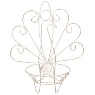 Подставка настенная Павлин 40-1001-W Белое золото на 1 цветок Н- 45 см