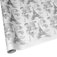 Бумага крафт Париж черный на белом 70см*10м