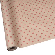 Бумага крафт Горох красный на коричневом 70см 8,5м