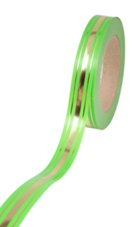 Лента Золот полоса Классика 2см*50ярд Салатовая РОССИЯ