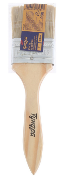 Кисть плоская деревянная ручка 50мм Кисть плоская деревянная ручка 50мм