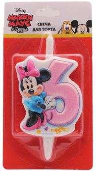 Свеча Цифра 6 Микки Маус 1317