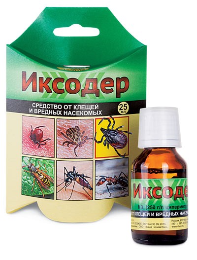 Иксодер 25мл (1уп/30шт) от Клещей иксодовых,ос,шершней,муравьев,комаров.