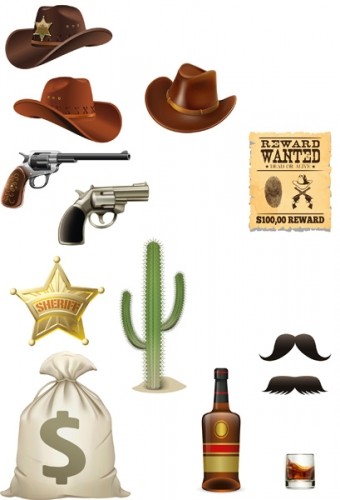 Аксессуары для фотосессии на палочке Дикий запад 11-07-0004