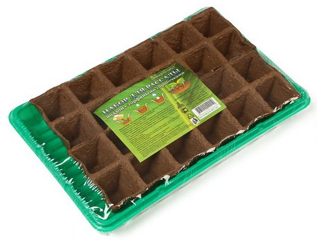 МиниПарник Торф кассета 24яч*50мл + поддон Арт-1306314