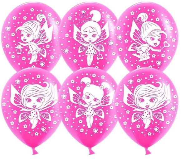 Шар латексный 12/30см пастель Феи фуше 1уп/100шт Арт 612517