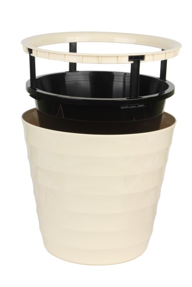 Горшок Лаура 9лит Ванильный 27*24см (с дренажной системой) Горшок Лаура 9лит Ванильный 27*24см (с дренажной системой)