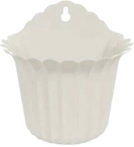 Горшок настенный Рифлённый 190мм Белый высота 18см