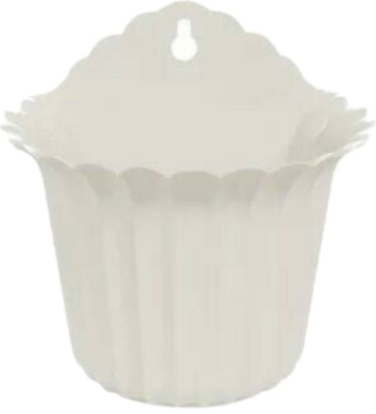 Горшок настенный Рифлённый 190мм Белый высота 18см