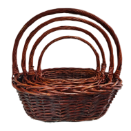 Корзина Набор Плетеных ИВА 4шт Лодочка Светло-Коричневые D-26/32/38/42см Корзина Набор Плетеных ИВА 4шт Лодочка Светло-Коричневые D-26/32/38/42см