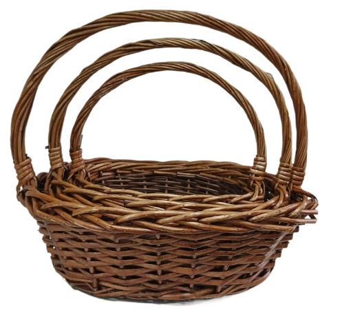 Корзина Набор Плетеных ИВА 4шт Лодочка Светло-Коричневые D-25/30/35/40см Корзина Набор Плетеных ИВА 4шт Лодочка Светло-Коричневые D-25/30/35/40см