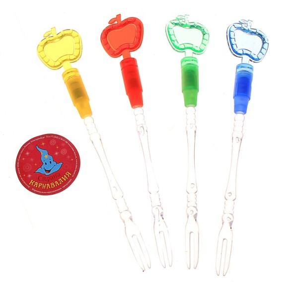 Вилка для канапе световая в виде яблоко (набор 2 шт) 320246