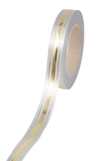 Лента Золот полоса Классика 2см*50ярд Серый РОССИЯ