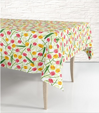 Скатерть одноразовая Солнечные тюльпаны 120*180см Арт-30873