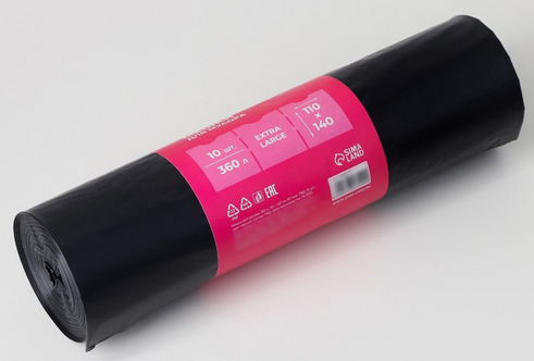 Мешки для строительного мусора 360лит Доляна Extra Large 10шт (60мкр) Арт-9843171