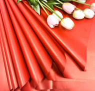 Пленка Листами Матовая однотонная Рубин 58/58см (1уп/10шт) Цена за лист