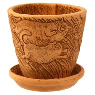 Кашпо Котики №1 (ЗОЛОТОЕ) D-13см