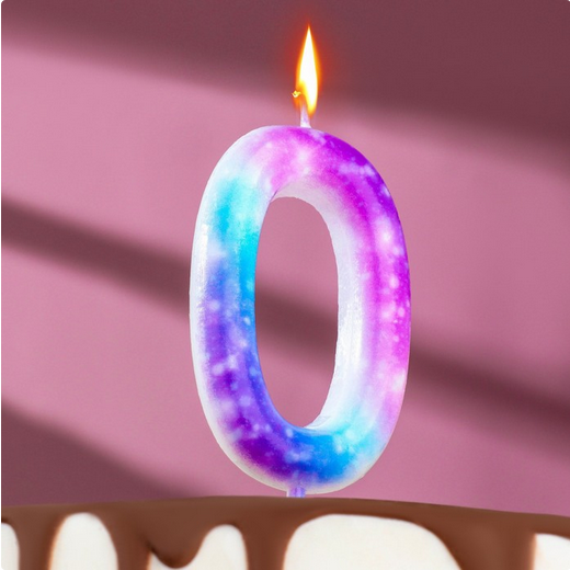 Свеча Цифра 0 Галактика Гигант Арт-7663130