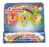 Свеча Клоуны на шпажках 2054