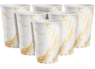 Стакан бумажный Белый мрамор 250мл*6шт Арт-30000859