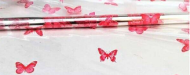 Пленка прозрачная с рисунком Флайм Бабочки Красно-Белая 70см/200гр