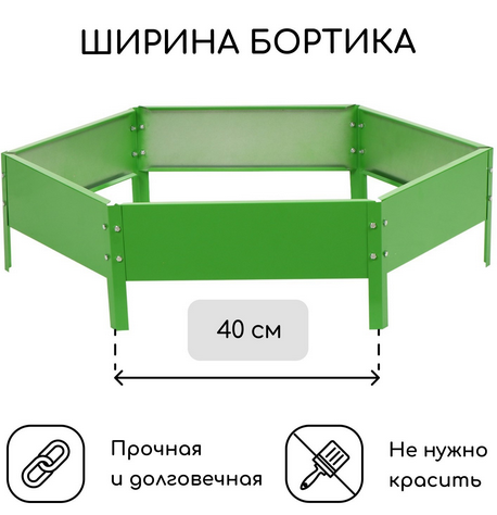 Клумба Оцинкованная Шестигранная 80*15см Ярко-Зелёная Greengo Арт-1822890 Грядка Клумба Оцинкованная Шестигранная 80*15см Ярко-Зелёная Greengo Арт-1822890 Грядка