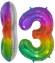 Шар ЦИФРА фольгированный № 3 34"86см Розовый Нежные искры градиент