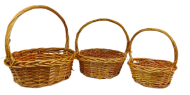 Корзина Набор Плетеных ИВА 3шт Круглые Белые D-20/25/30см Корзина Набор Плетеных ИВА 3шт Круглые Белые D-20/25/30см