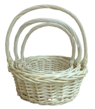 Корзина Набор Плетеных ИВА 3шт Круглые Белые D-20/25/30см