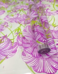 Пленка прозрачная с рисунком Наоми Бело-Пурпурно-Салатовая 70см/200гр