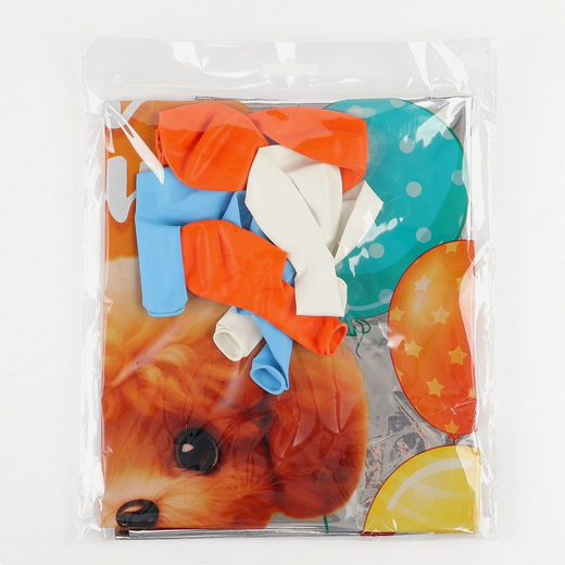 Фонтан из шаров Собачка 9шт латекс+фольга Арт-10660802