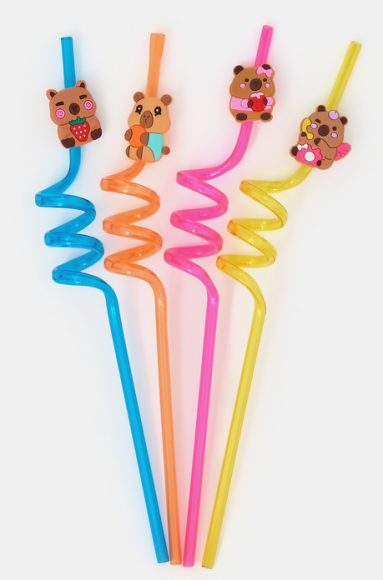 Трубочки для коктейля Капибары 4шт Арт-10972053