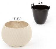 Горшок Жемчужина подвесной 4лит Бежевый М-8723 (с подвесом - трос)