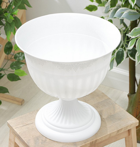 Горшок вазон на ножке Ангара 12лит Белый