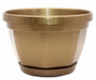 Горшок Крокус восьмигр 210мм Медный 4лит с поддоном высота 15см