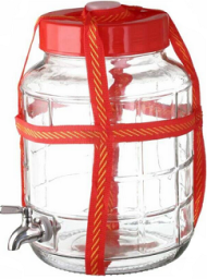 Банка стекло Бутыль с Краном и гидрозатвором 15лит (1уп/2шт)