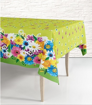 Скатерть одноразовая Цветочная поляна 120*220см Арт-31674