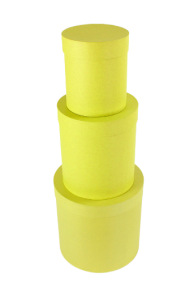 Набор коробок Круглых Однотон 3шт Салатов (23*21см/20*18см/18*16см)