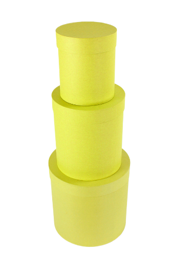 Набор коробок Круглых Однотон 3шт Салатов (23*21см/20*18см/18*16см)