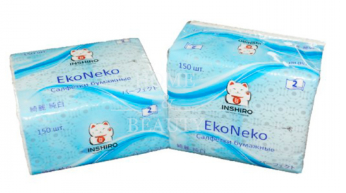 Салфетки в коробке INSHIRO EkoNeko в мягкой упаковке 1уп/150шт EN-020