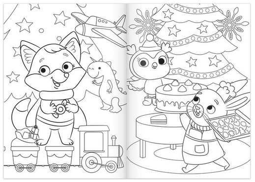 Новогодняя раскраска 12стр 15*21см Арт-5206459/61/63