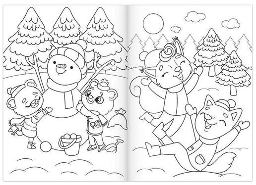 Новогодняя раскраска 12стр 15*21см Арт-5206459/61/63