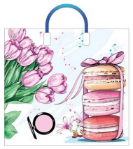 Сумочка пакет п/э пластик ручка 380*340мм Знак внимания Арт-58465